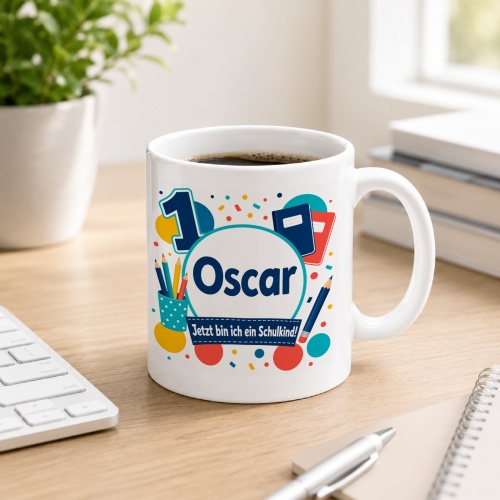Tasse »1 Oscar Jetzt bin ich ein Schulkind!«
