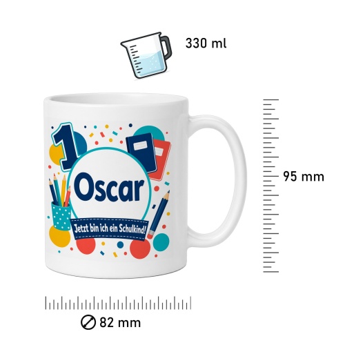 Tasse »1 Oscar Jetzt bin ich ein Schulkind!«