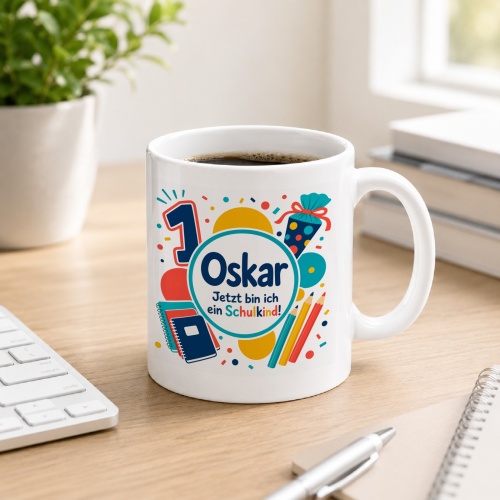 Tasse »Oskar Jetzt bin ich ein Schulkind!«