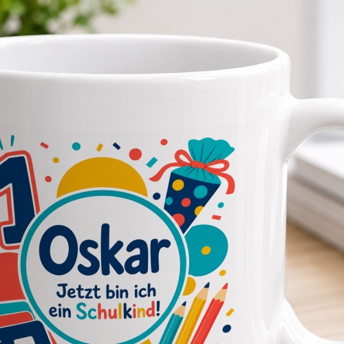 Tasse »Oskar Jetzt bin ich ein Schulkind!«