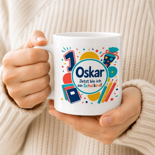 Tasse »Oskar Jetzt bin ich ein Schulkind!«