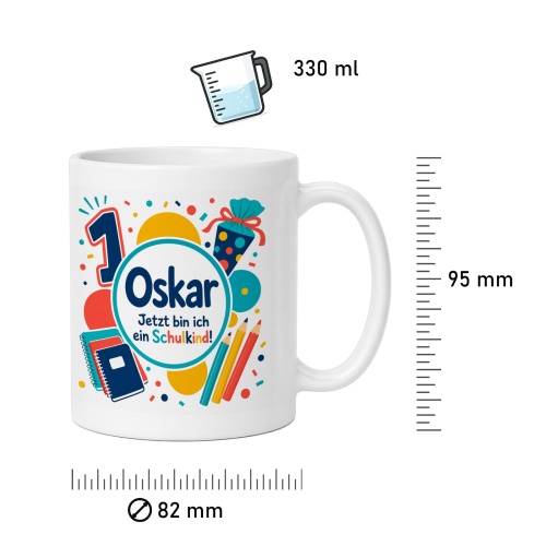 Tasse »Oskar Jetzt bin ich ein Schulkind!«