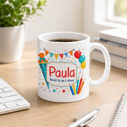 Tasse »Paula Bereit für die 1. Klasse«