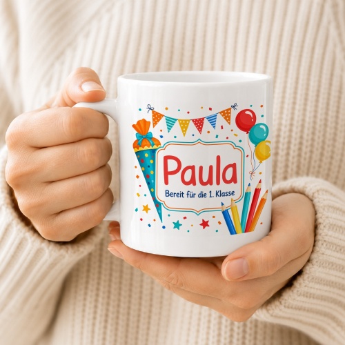 Tasse »Paula Bereit für die 1. Klasse«