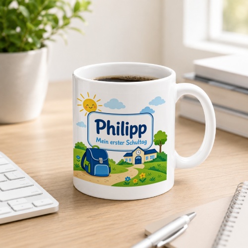 Tasse »Philip Mein erster Schultag«