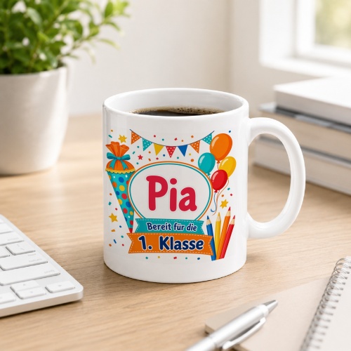 Tasse »Pia Bereit für die 1. Klasse«