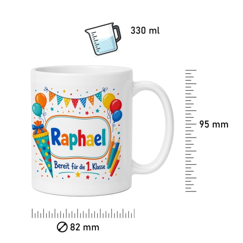 Tasse »Raphael Bereit für die 1. Klasse«