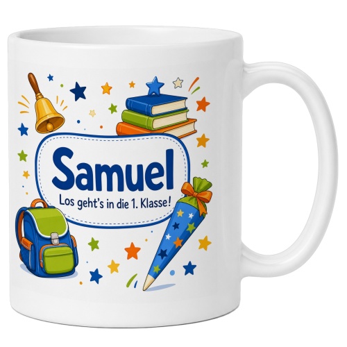 Tasse »Samuel Los geht’s in die 1....