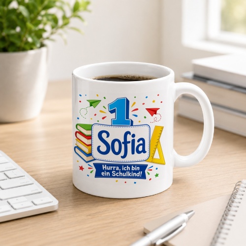 Tasse »1 Sofia Hurra, ich bin ein Schulkind!«