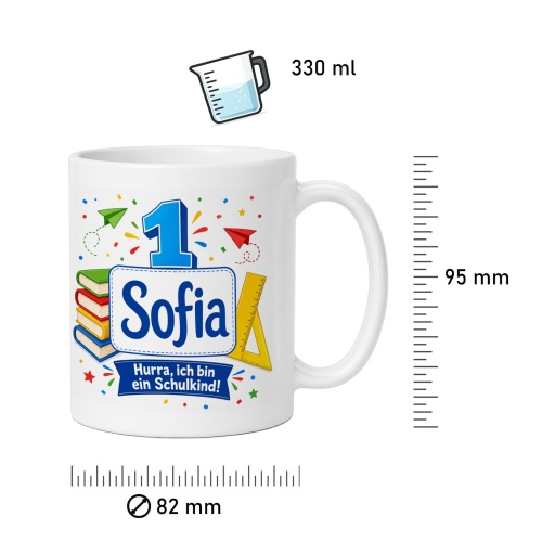 Tasse »1 Sofia Hurra, ich bin ein Schulkind!«