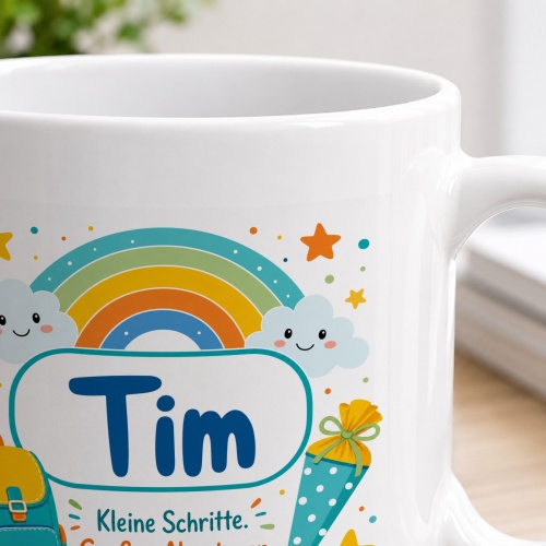 Tasse »Tim Kleine Schritte. Großes Abenteuer.«