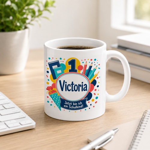 Tasse »Victoria Jetzt bin ich ein Schulkind!«
