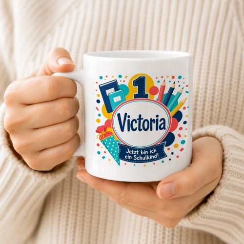 Tasse »Victoria Jetzt bin ich ein Schulkind!«