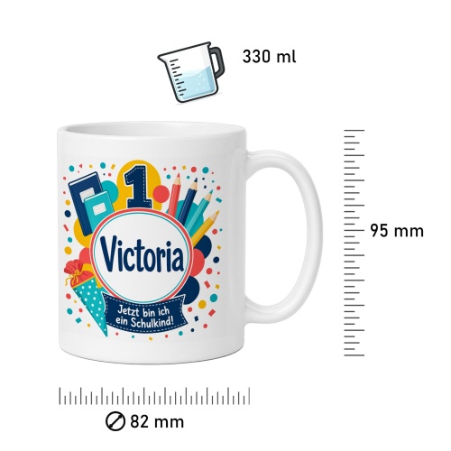 Tasse »Victoria Jetzt bin ich ein Schulkind!«