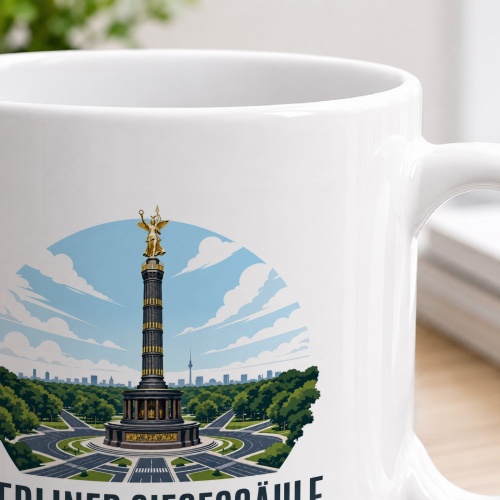 Tasse »Berliner Siegessäule Gold über dem Tiergarten.«
