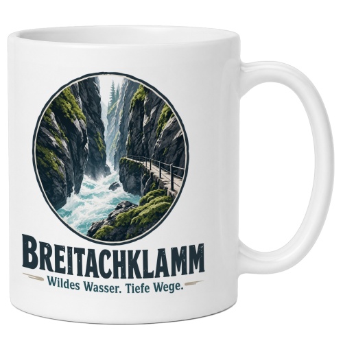 Tasse »Breitachklamm Wildes Wasser. Tiefe Wege.«