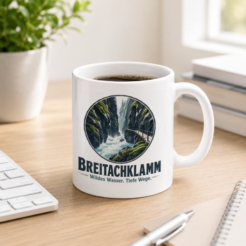 Tasse »Breitachklamm Wildes Wasser. Tiefe Wege.«