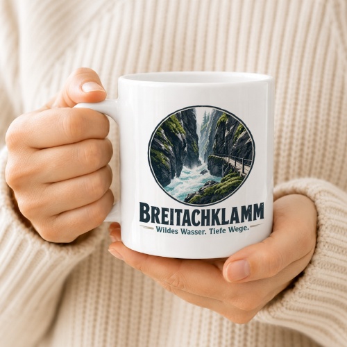 Tasse »Breitachklamm Wildes Wasser. Tiefe Wege.«