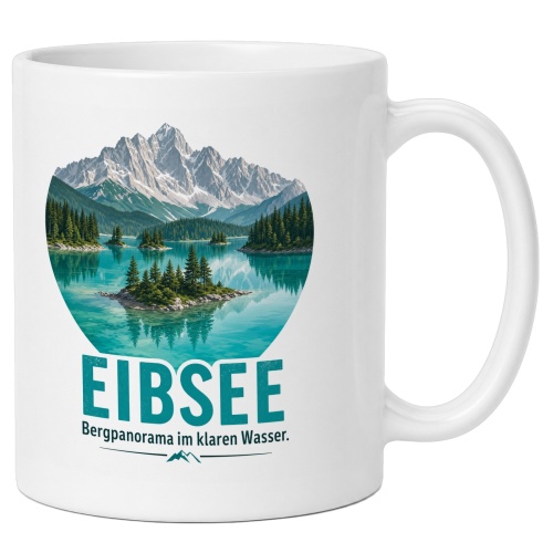 Tasse »Eibsee Bergpanorama im klaren Wasser.«