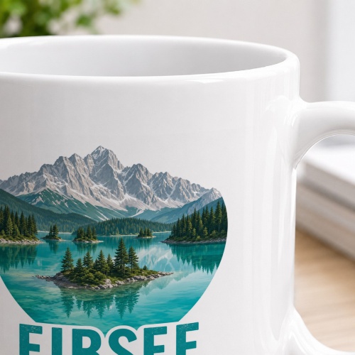 Tasse »Eibsee Bergpanorama im klaren Wasser.«