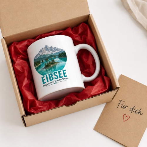 Tasse »Eibsee Bergpanorama im klaren Wasser.«