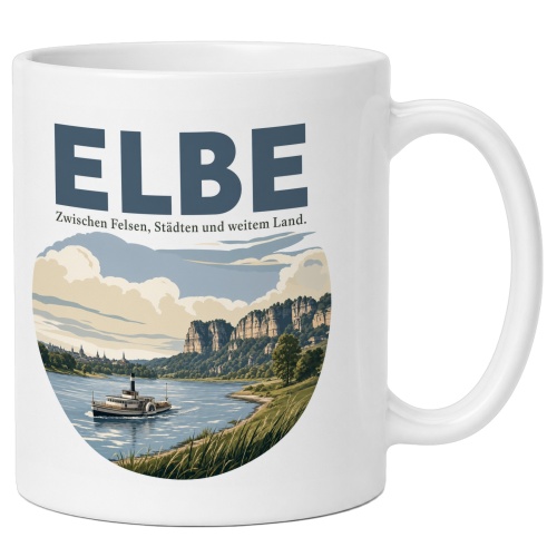 Tasse »Elbe Zwischen Felsen, Städten und...