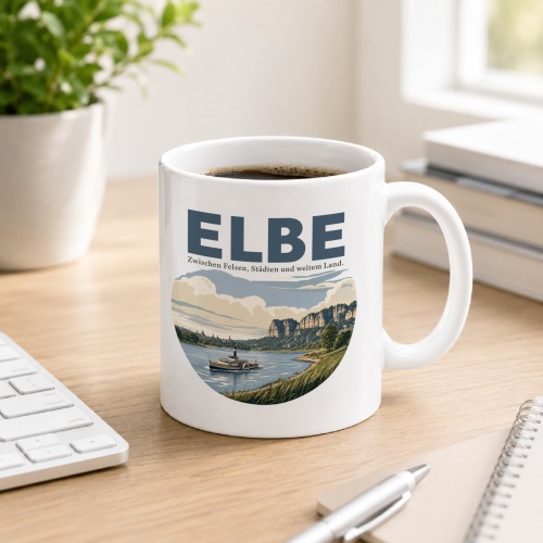 Tasse »Elbe Zwischen Felsen, Städten und...