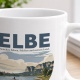 Tasse »Elbe Zwischen Felsen, Städten und weitem Land.«