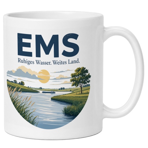 Tasse »Ems Ruhiges Wasser. Weites Land.«