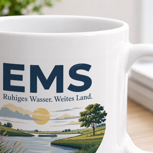 Tasse »Ems Ruhiges Wasser. Weites Land.«