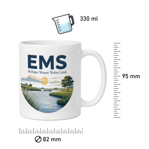 Tasse »Ems Ruhiges Wasser. Weites Land.«