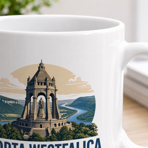 Tasse »Porta Westfalica Hoch über dem Tor nach Westfalen.«