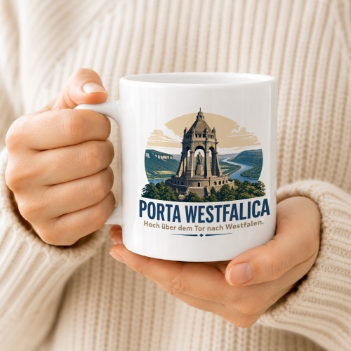 Tasse »Porta Westfalica Hoch über dem Tor nach Westfalen.«