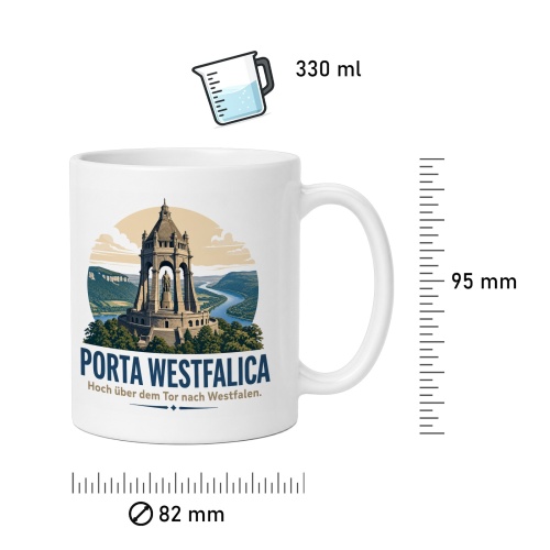 Tasse »Porta Westfalica Hoch über dem Tor nach Westfalen.«