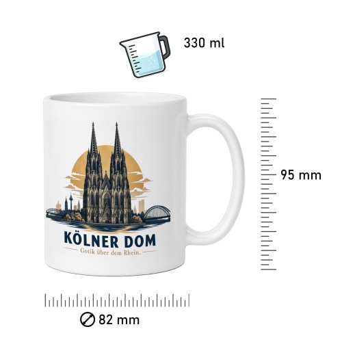 Tasse »Kölner Dom Gotik über dem Rhein.«