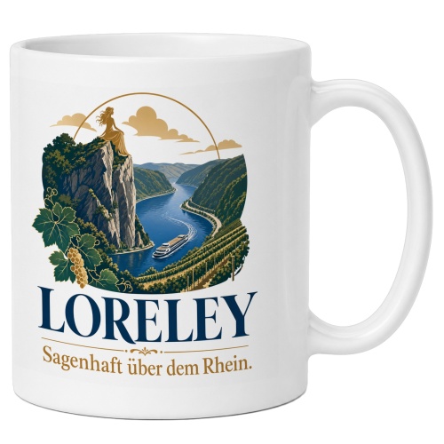 Tasse »Loreley Sagenhaft über dem Rhein.«