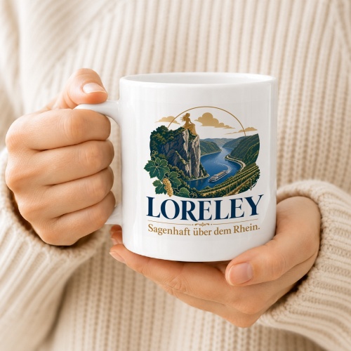 Tasse »Loreley Sagenhaft über dem Rhein.«