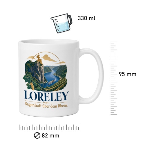 Tasse »Loreley Sagenhaft über dem Rhein.«