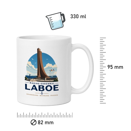 Tasse »Marine-Ehrenmal Laboe Erinnerung · Mahnung · Frieden«