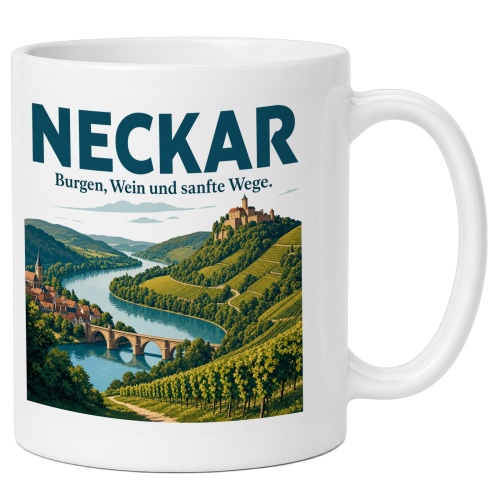 Tasse »Neckar Burgen, Wein und sanfte Wege.«