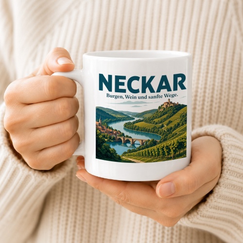 Tasse »Neckar Burgen, Wein und sanfte Wege.«