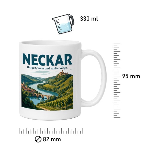 Tasse »Neckar Burgen, Wein und sanfte Wege.«