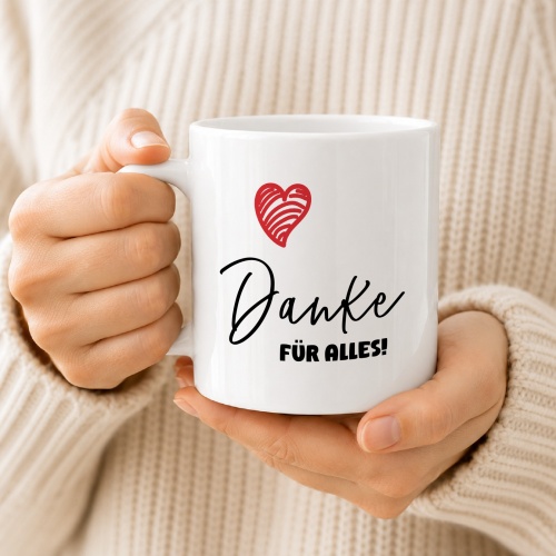 Tasse »Danke für alles!« (rot)