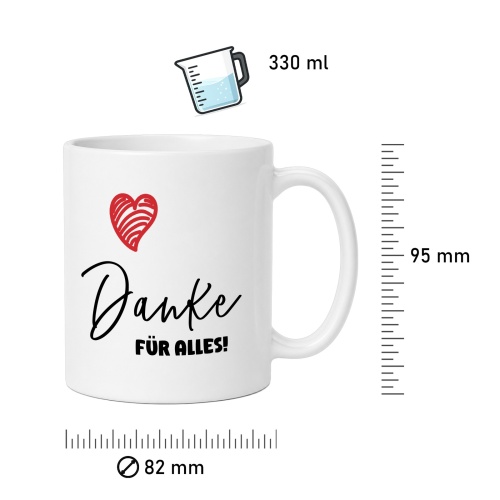 Tasse »Danke für alles!« (rot)