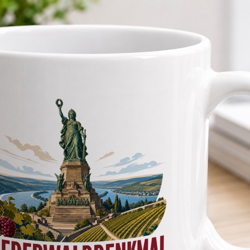 Tasse »Niederwalddenkmal Hoch über Rhein und Reben.«