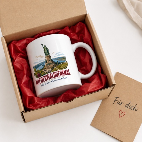 Tasse »Niederwalddenkmal Hoch über Rhein und Reben.«