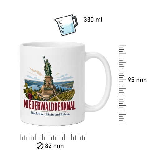 Tasse »Niederwalddenkmal Hoch über Rhein und Reben.«