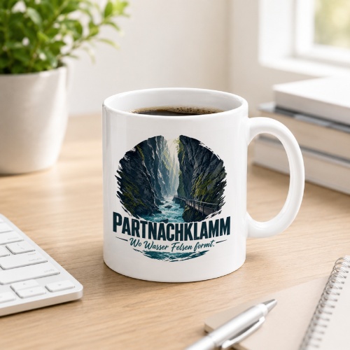 Tasse »Partnachklamm – Wo Wasser Felsen...