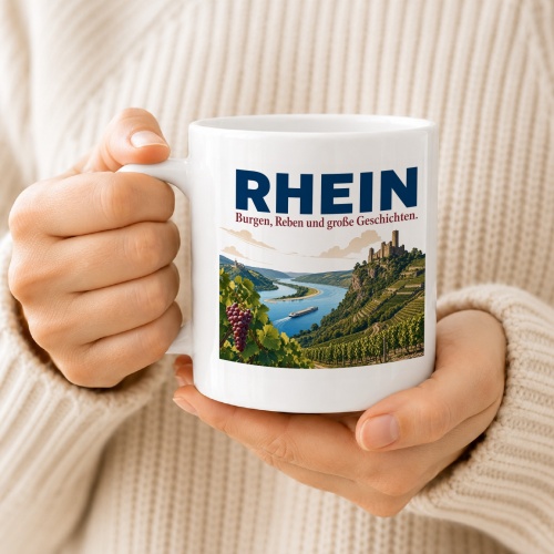 Tasse »Rhein Burgen, Reben und große Geschichten.«