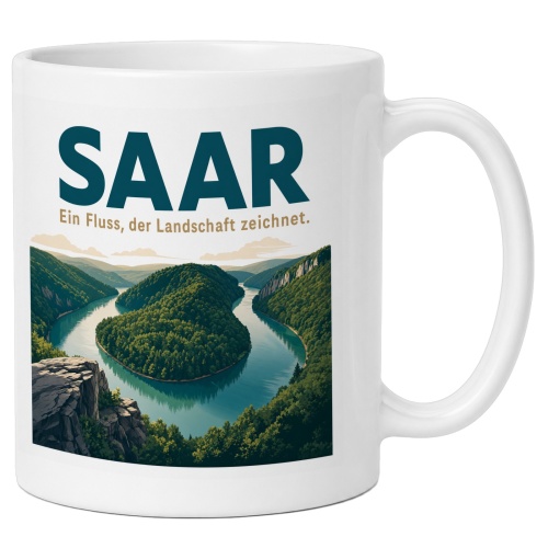 Tasse »Saar Ein Fluss, der Landschaft zeichnet.«
